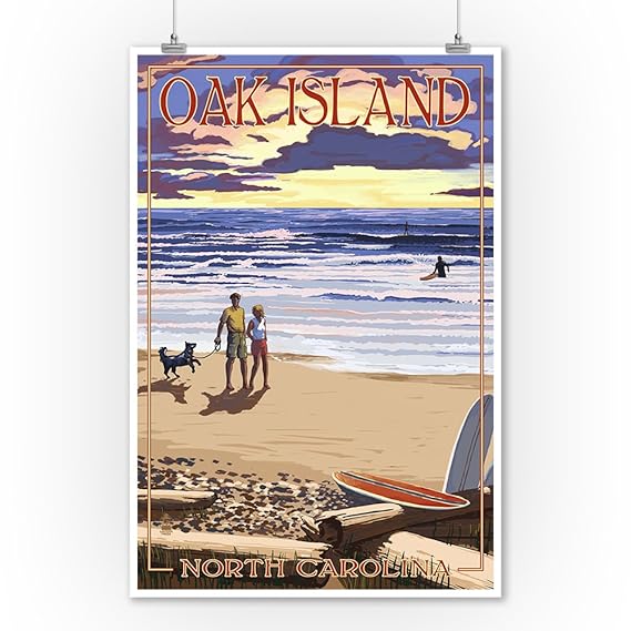 Amazon Com Oak Island North Carolina Beach Walk And Surfers