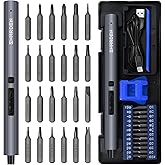 SHARDEN Mini Electric Screwdriver, 29 in 1 Small Electric Screw Driver Kit with 24 Magnetic Bits, Precision Cordless Repair Tool for Phone, Camera, Laptop, Watch