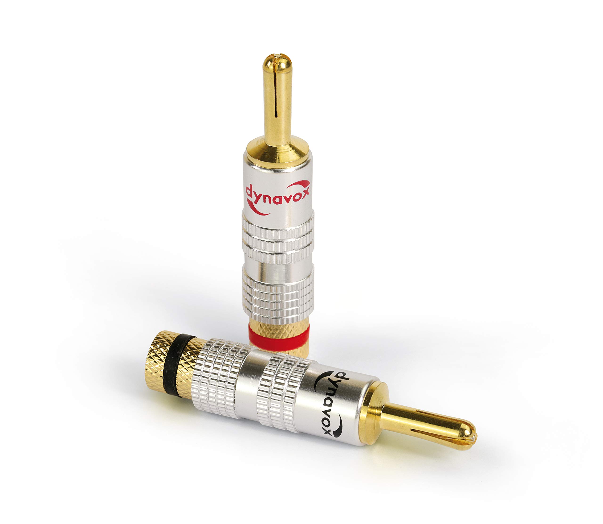 Dynavox 4-Piece Banana Plug Set with Expansion Fixing for Speaker Connections