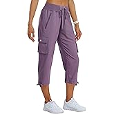 MoFiz Women's Cargo Capris Pants Loose Fit Casual Hiking Pants Lightweight Quick Dry Travel Summer Pants for Women