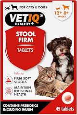 VETIQ Stool Firm Tablets for Cats & Dogs 45 Tablets Kaolin Pectin Pumpkin