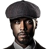 LADYBRO 8 Panel Newsboy Hats for Men Cap Cabbie Irish Adjustable Wool Blend Tweed Retro