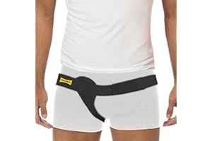 URIEL Right Side Hernia Belts for Men - Inguinal Hernia Belt for Men, Pre and Post Surgery Support, Size Medium, Black (35.3-39.5 Inches)