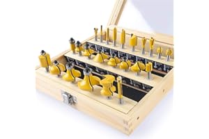 KOWOOD 24X Router Bits Set 1/4 Inch Shank Made of 45# Carbon Steel C3 Alloy Blade for Professional Woodworking