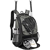 DAFISKY Baseball Bag Softball Backpack - Youth Adult T Ball Bat Equipment Bag with Bat Helmet Holders, Shoe Compartment