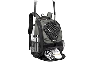DAFISKY Baseball Bag Softball Backpack - Youth Adult T Ball Bat Equipment Bag with Bat Helmet Holders, Shoe Compartment