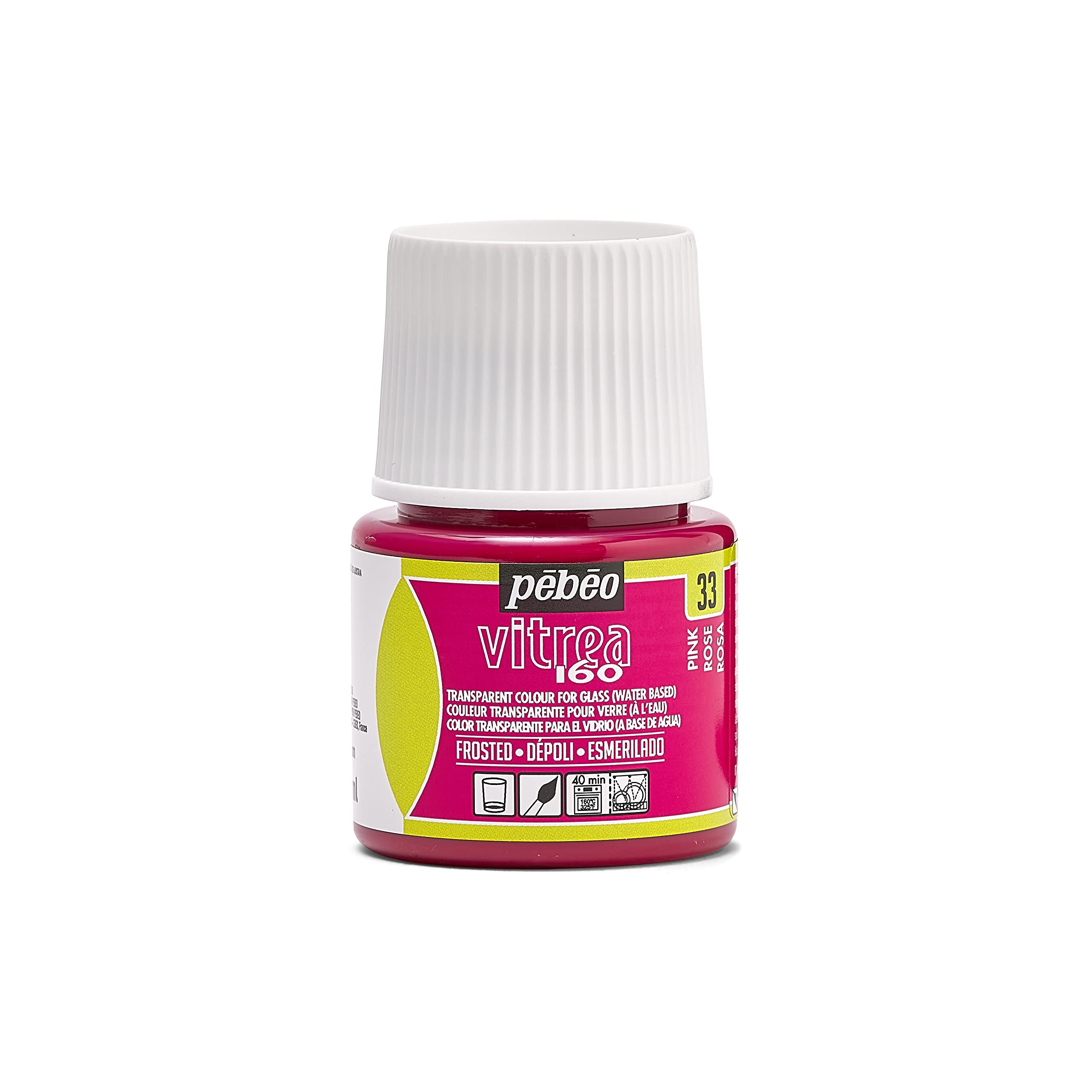 PEBEO - Transparent Glass Paint Vitrea 160°C - Pink - 45 ML — image 1
