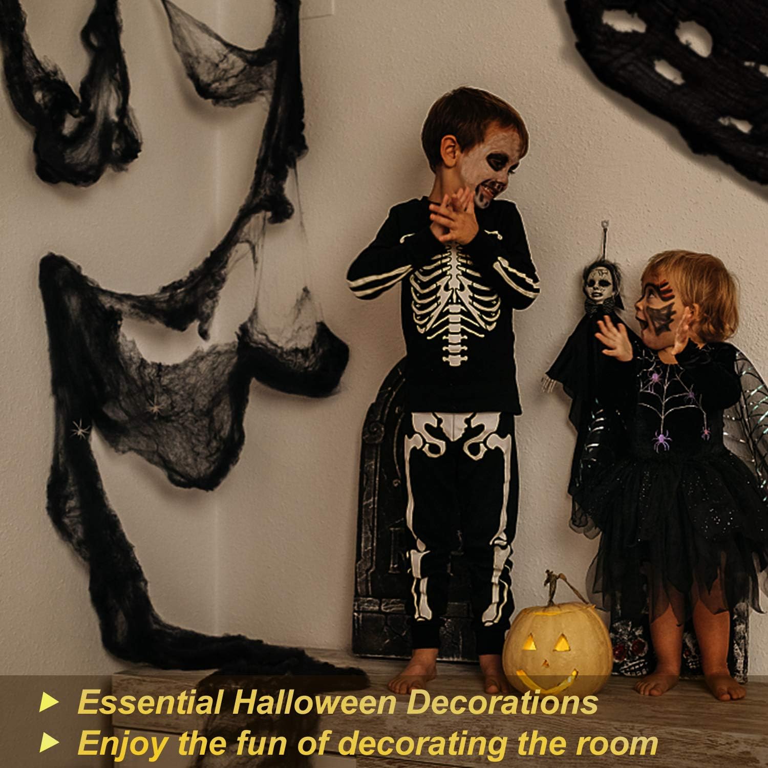 Party Favors Halloween Creepy Cloth 4 Packs Scary Spooky Cloth Creepy Gauze Spooky Halloween Decorations Hanging Decorations For Haunted House Outdoor Yard Home Wall Decor 72 X 30 Black Toys Games