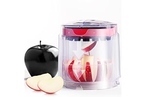OOKUU Professional Apple Slicer, 16 Slices Ultra Safety & Heavy-Duty Stainless Steel Apple Cutter, 5.12 Inch Extra-Large Apple Corer, Upgraded Cut Apples All The Way Through, with Transparent Bowl