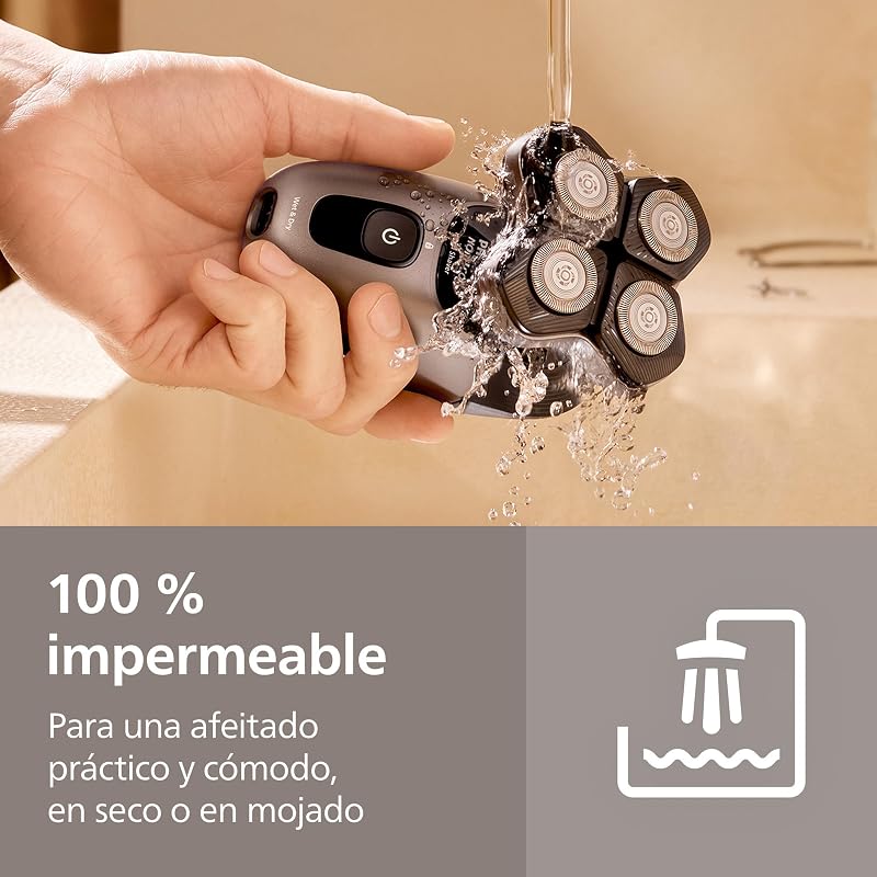 Afeitadora Cabeza Serie 7000 Pro – Afeitadora Cabeza para Hombres y Mujeres, Cabezal flexible 360°, Cuchillas ComfortCut para un Afeitado Apurado y Suave, HS7980/15
