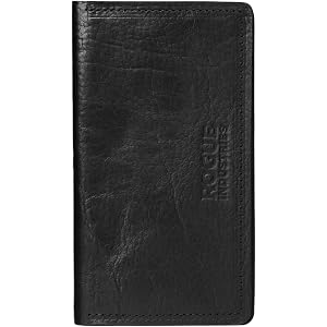 ROGUE WALLET Leather Checkbook Cover for Men & Women, Made in USA, Black | Genuine leather checkbook cover for men and women,