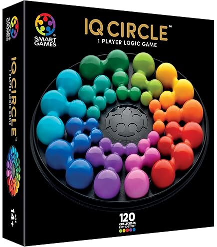 SmartGames IQ Deluxe Hexagon Puzzle - 120 Brain Teaser Challenges For Ages 14+, Single Player Travel Game