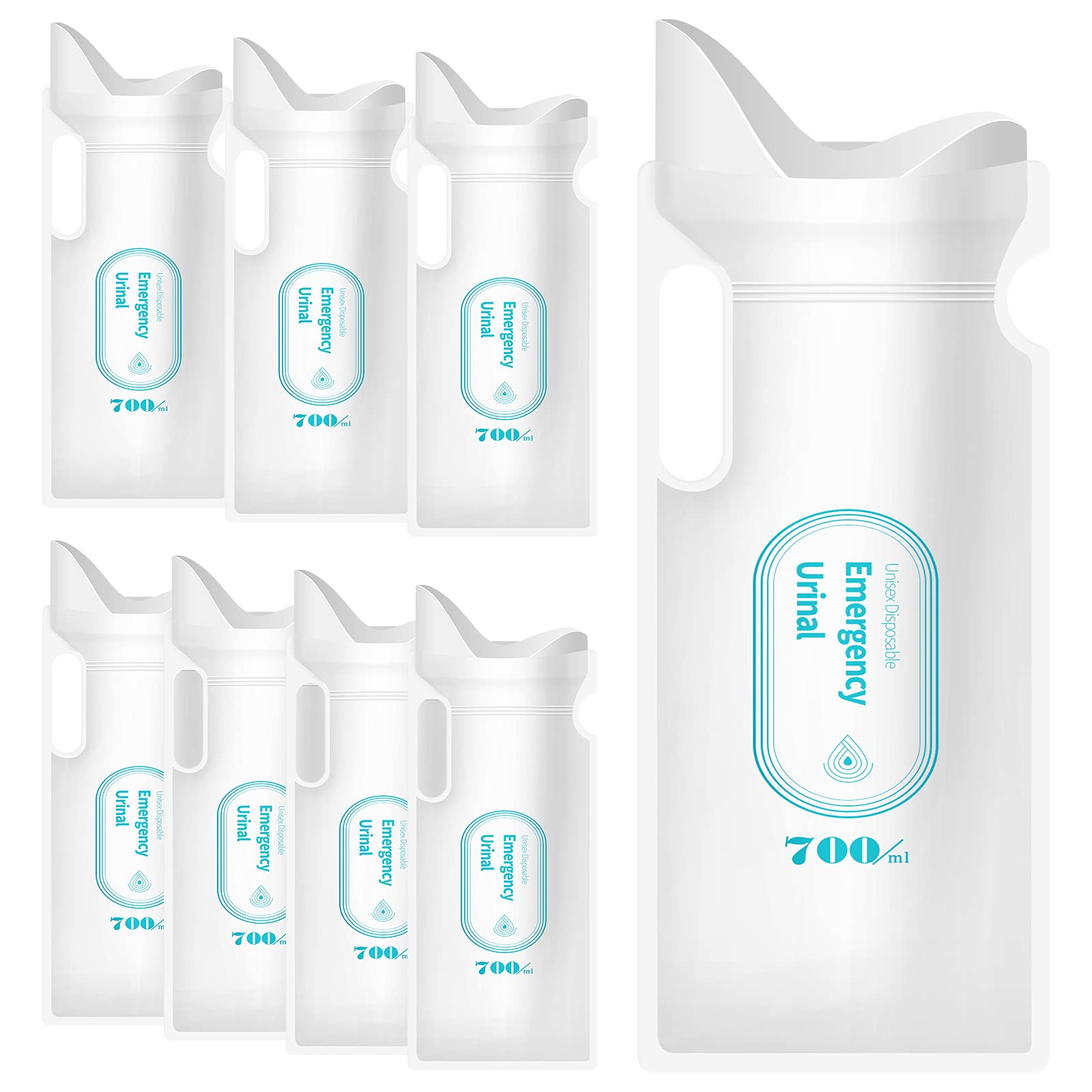 Adhafera Disposable Urine Bags with One Absorbent Cotton Sheet, 700ml Urinal Bags for Camping Travel Emergency and Traffic Jam, Pee Bags Gel for Man Women Children Patient and Pregnant (8pcs)