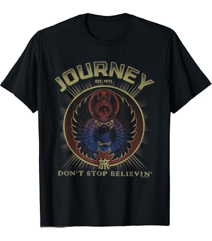 Amazon.com: Journey Men's Frontiers Tour T-Shirt, Black, Small
