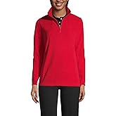 Lands' End Women's Thermacheck 100 Fleece Quarter Zip Coat Pullover Top