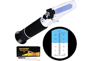 0-28% Salinity Refractometer ATC, Sodium Chloride (NaCl) Salt Level Meter Tester, Test Kit for Sea Water Brine Seawater Food 