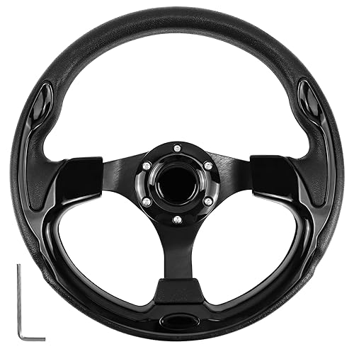MOTAFAR Golf Cart Steering Wheel with Ergonomic Design Universal Fit for Golf Cart Club Car EZGO RXV ＆ TXT, Yamaha, Precedent Tempo, DS : MOTAFAR Golf Cart Steering Wheel Adapter for EZGO