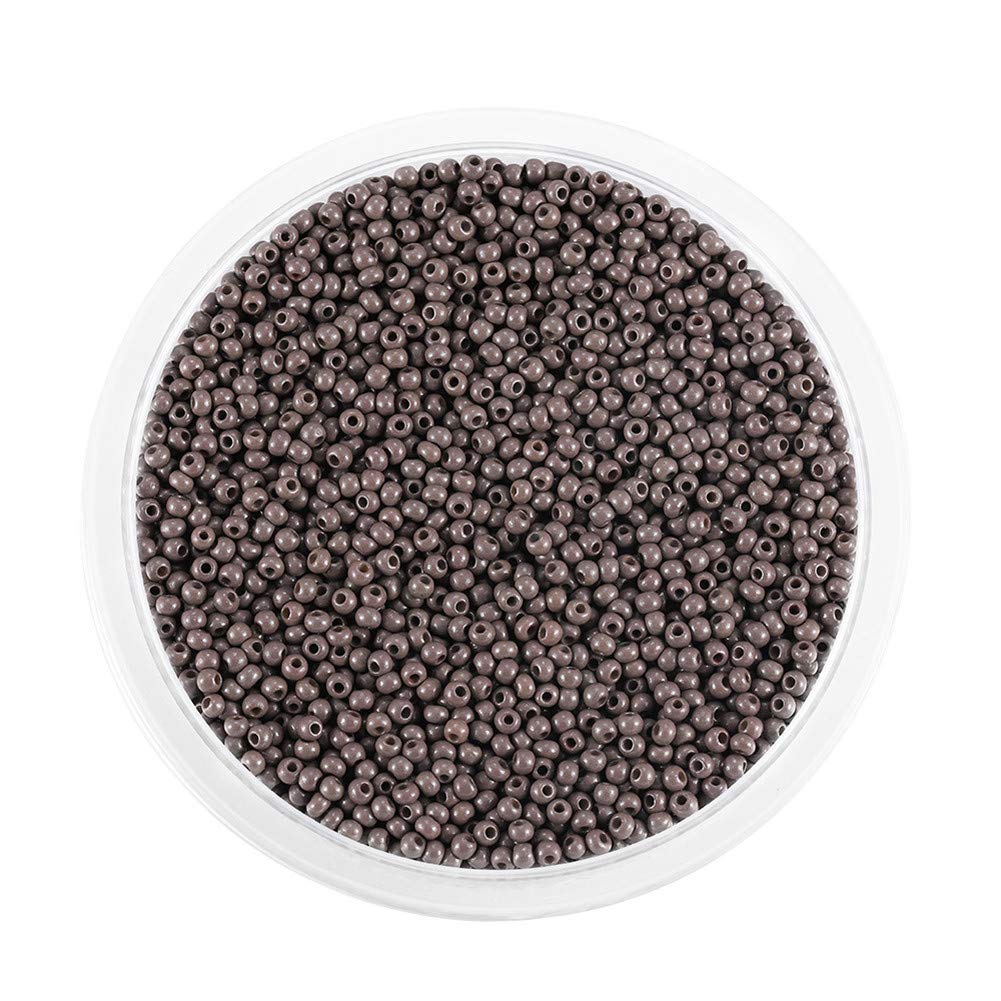 Around 9000pcs Opaque Glass Seed Beads Round Pony Bead Mini Spacer Beads 2mm for Jewellery Making Hair Accessories Beadwork Craft (Chocolate)