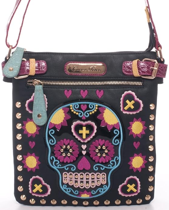 sugar skull messenger bag