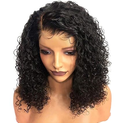Koojawind Short Curly Wig Shoulder Length Cute Dinky Curly Black