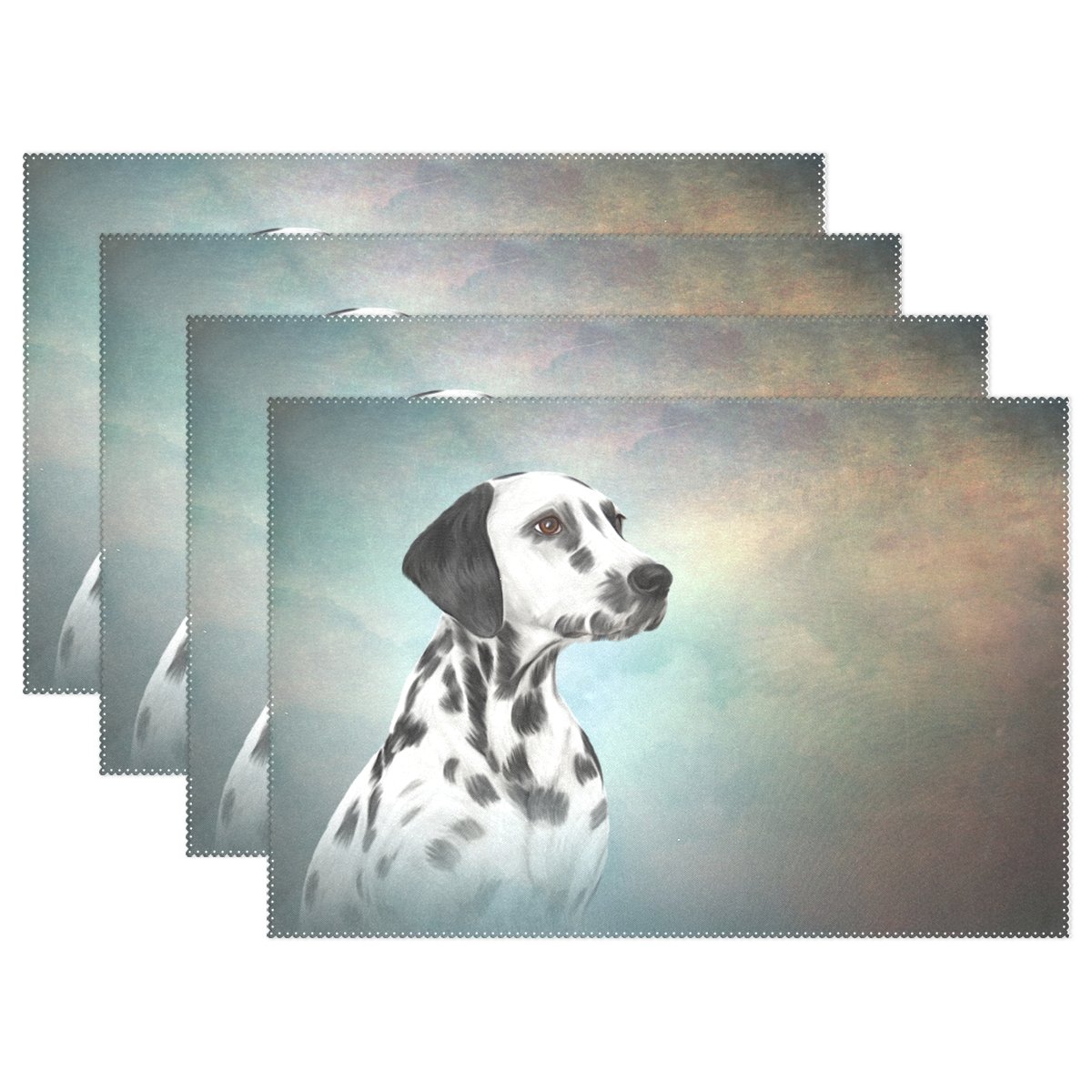 Amazon.com: My Daily Dalmatian Dog Vintage Placemats for Dining Table Set  of 6 Heat Resistant Washable Polyester Kitchen Table Mats: Home & Kitchen