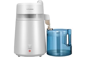 VIVOHOME Water Distiller Countertop 1.6 Gallon/6L 900W Distilled Water Machine with Smart Switch Purifier Filter for Home Office, White