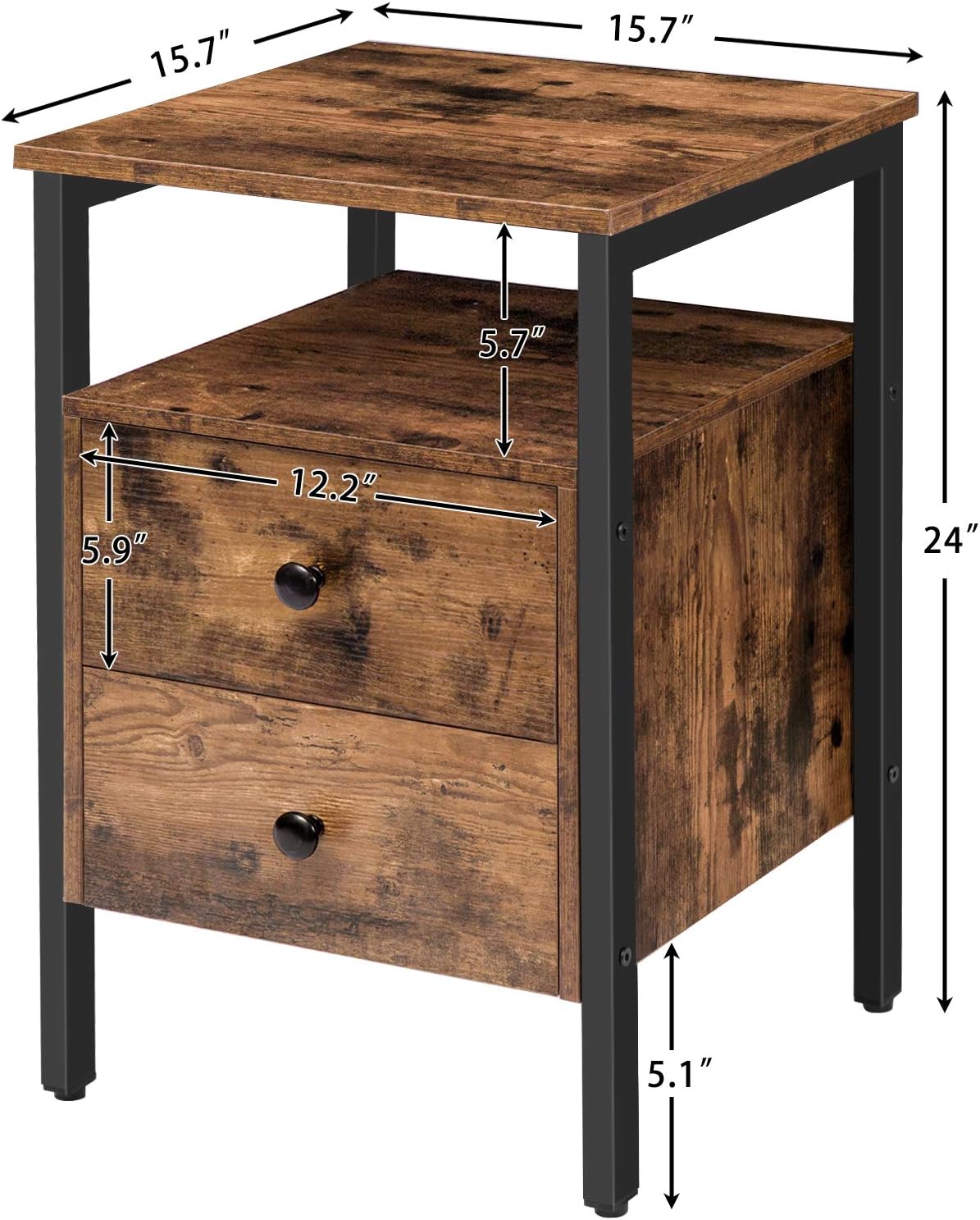 hoobro shoe rack on Sofa Table For Living Room Easy Assembly Bedside Table With 2 Drawers And Storage Shelves Accent Furniture Side End Table Rustic Brown Bf43bz01 Bedroom Hoobro Nightstand End Tables Accent Furniture Brilliantpala Org