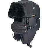 Unisex Winter Trapper Hat Cold Proof Keep Warm Hat with Ear Flaps for Hunting Skiing Trooper Winter Outdoor Activities