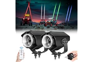 OFFROADTOWN Whipless LED Whip Light with Switch & Remote LED Pods RGBW Chase Light Antenna Whipless Whip for ATV UTV Motorcycles Can am Polaris Golf Cart Truck