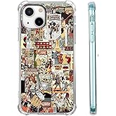 hendicow Case for iPhone 13 with Superhero Design,Cartoon Comic Pop Culture Art Collage,Clear Soft TPU Bumper Case,6.1"(Hero,13)