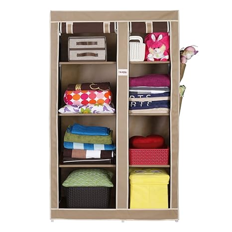 Folddon Multipurpose Cloth Storage Wardrobe Cupboard Closet With 8