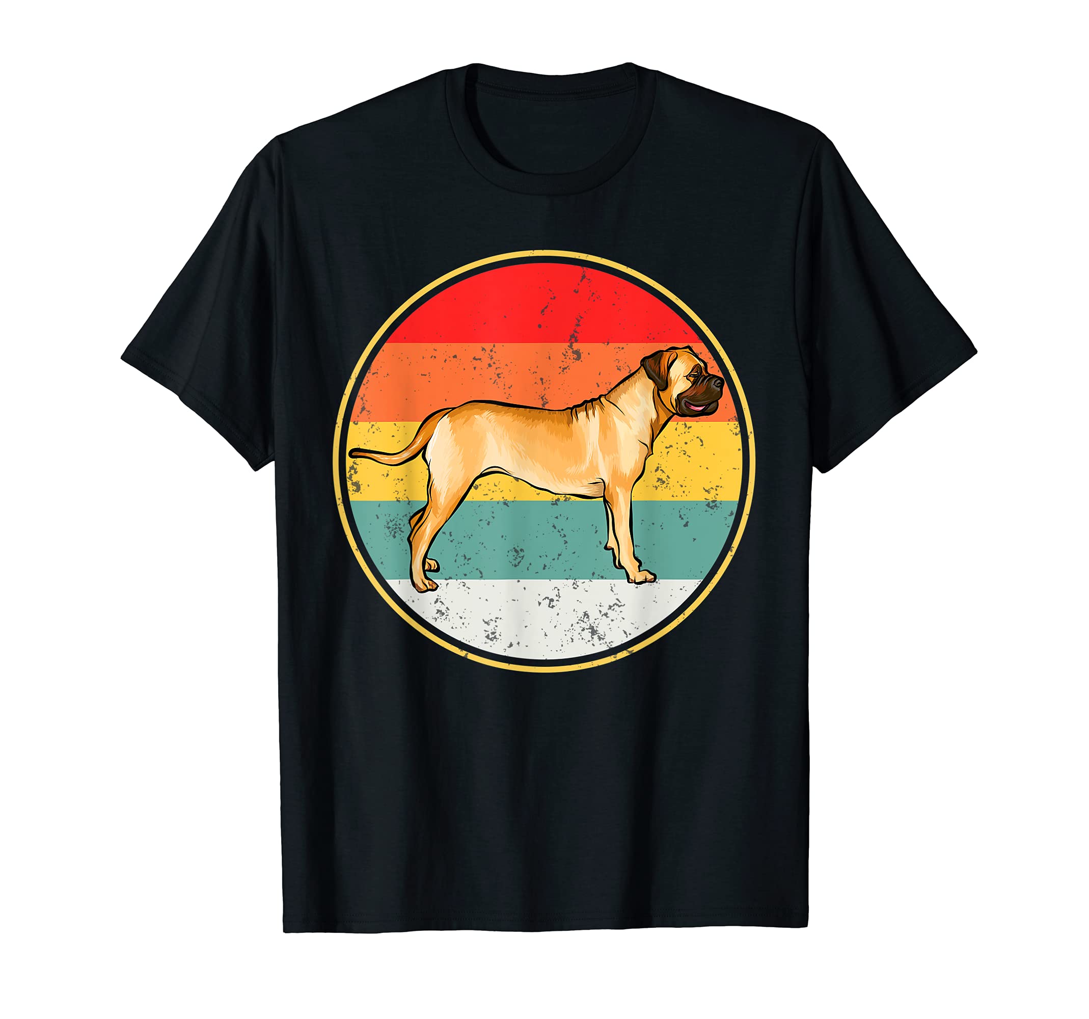 Vintage Retro Sunset Bullmastiff Dog T-Shirt