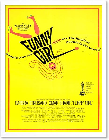 Amazon Co Jp Advertising Movie Film Funny Girl Streisand Sharif Art Print Framed Poster Wall Decor 12x16 Inch 広告映画膜面白い女の子ポスター壁デコ ホーム キッチン