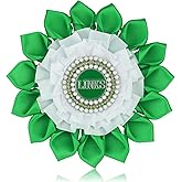 Greek Links Flower Brooch Pin for Women Links Gift Sorority Paraphernalia Gift Pearl Rhinestone 5.5" Links Corsage for Soror