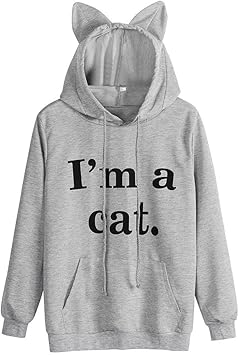 Amazon レディース パーカー Racazing 猫耳 Tシャツ ジャージ フード付き トップス 長袖 レディースファッション 冬 トップス 女性用 日系 トップス 秋冬 通勤 Racazing Women トップス 応急処置 救急箱