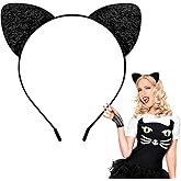 NESTRE Cat Ears Headband,Furry Cat Ears Headband for Women Halloween Costume Cosplay Party Accessories