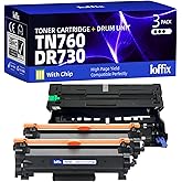 TN760 Toner Cartridge and DR730 Drum Unit Replacement for Brother TN-760 TN730 DR730 DR-730 Compatible with DCP-L2550DW HL-L2350DW HL-L2390DW HL-L2395DW Printer (2 Toners, 1 Drum Unit, 3 Pack)