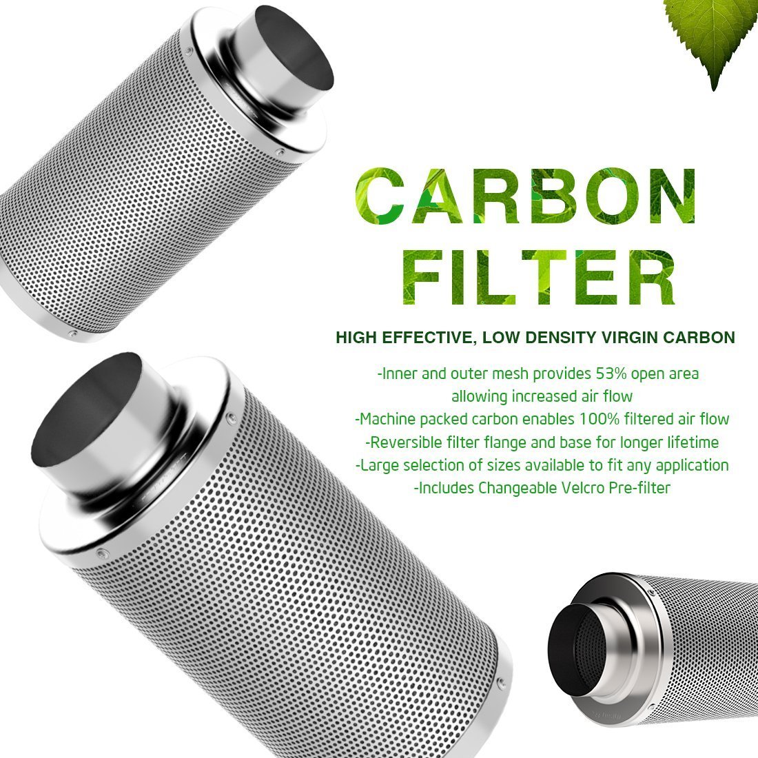 VIVOSUN 4 Inch Air Carbon Filter Odor Control with Australia Virgin