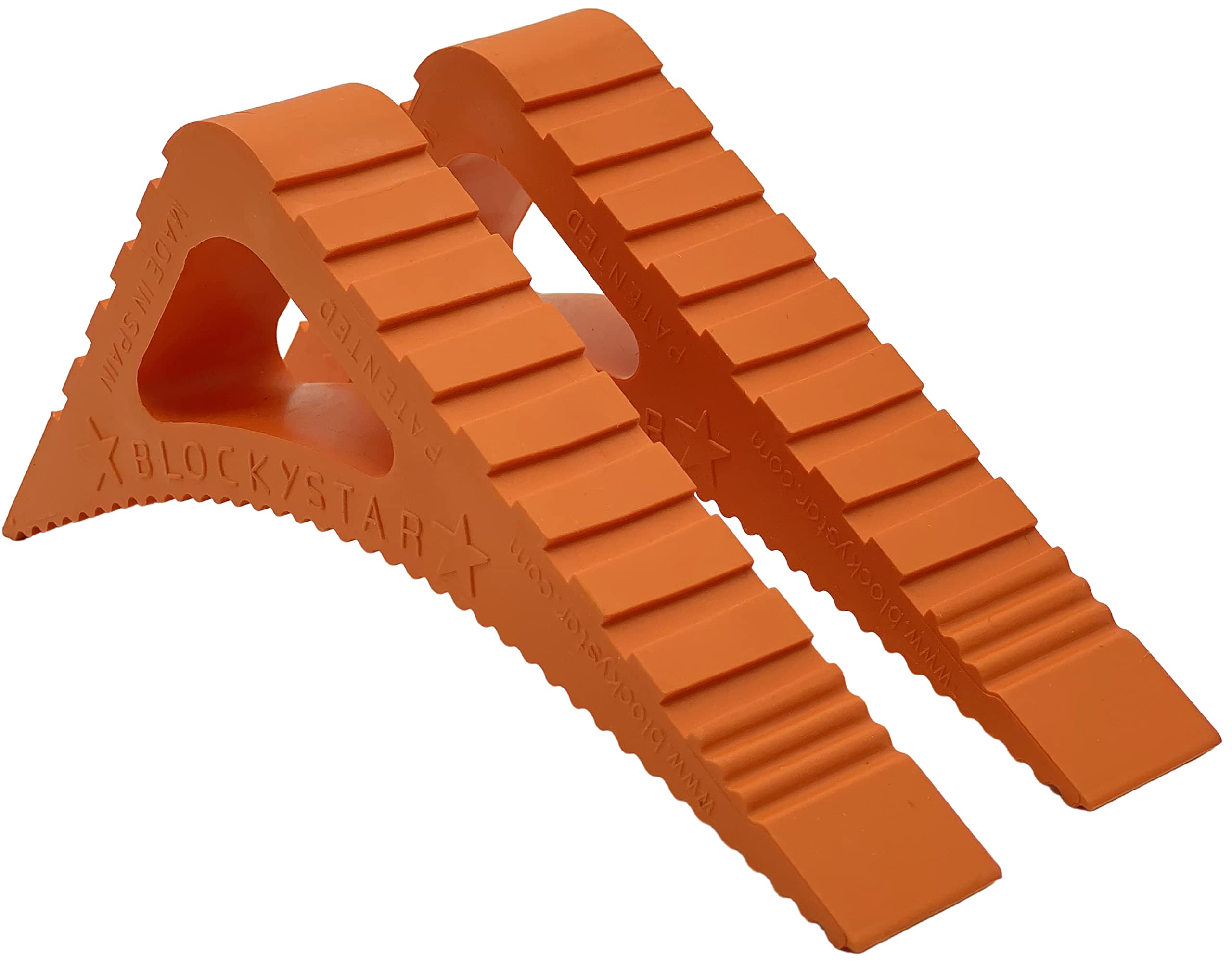 Pekasa Door Stopper and Window Stopper, Award Winning Design Heavy Duty Rubber Door Stops, Works on Any Floor Surface Any Door Type, Door Wedge Stop in Modern Stylish Colors (Papaya Orange, 2 Pa