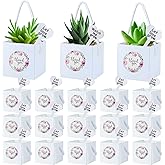 40 Pack Succulent Wrap Bags Set with 2.5 inch Succulent Gift Bags, Heart Plant Tags, Thank You Stickers and Mark Pen, Great Party Favor Gifts for Wedding, Baby Showers, Bridal Showers(White)