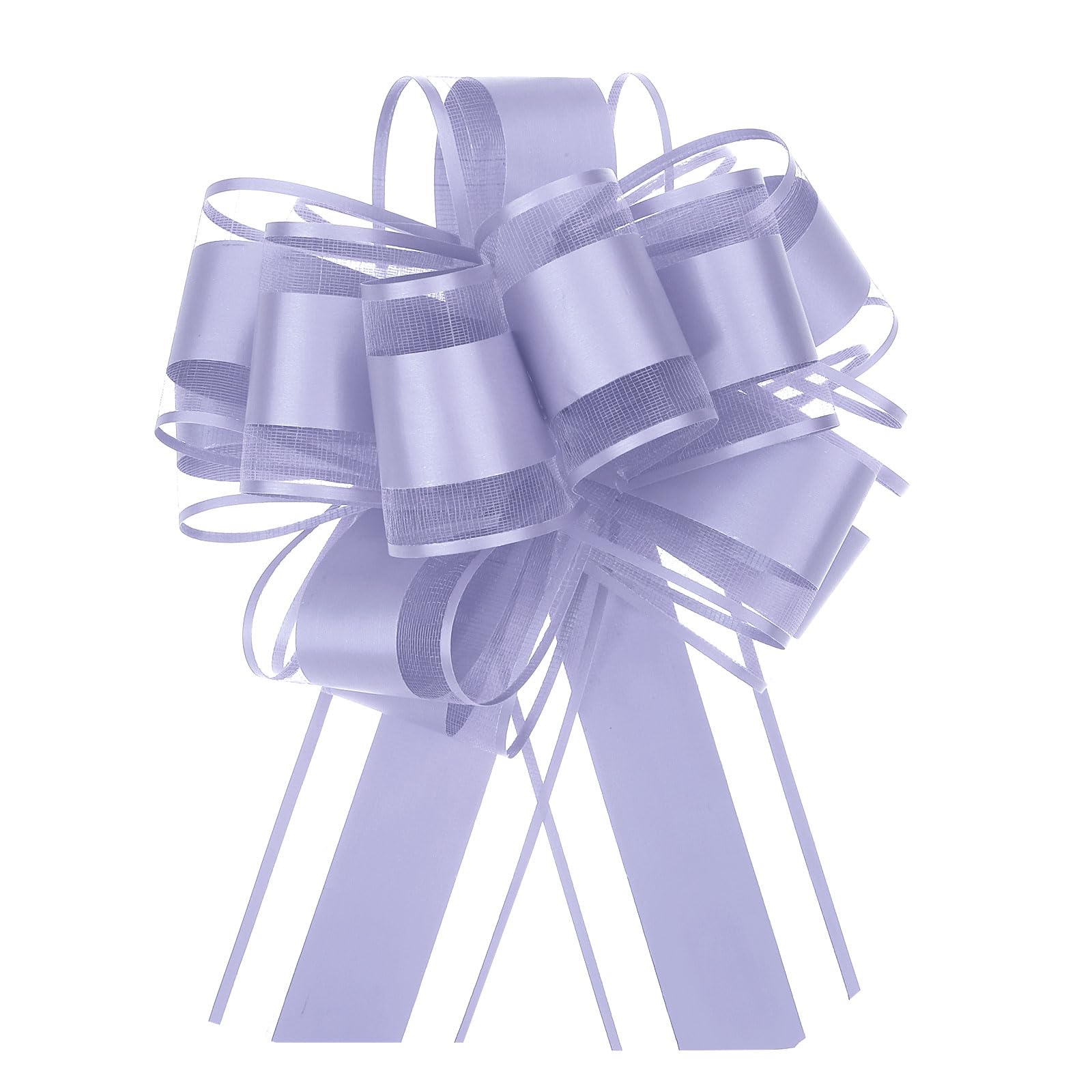 Uxcell 5pcs 6 Inch Large Big Pull Bow Organza Gift Wrapping Ribbon for Wedding Car Baskets Presents Christmas, Purple