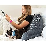 MYOOLOO Gratitude Reading Pillow Bed Wedge with Arms and Pockets Bolster Back Support Lumbar
