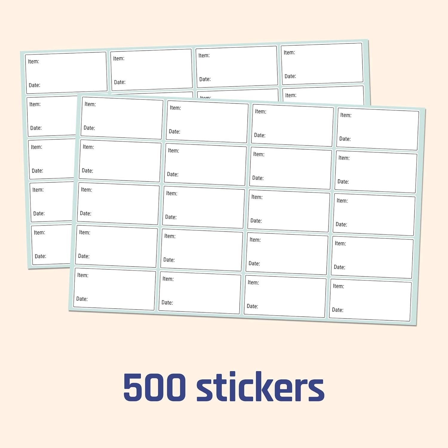 500 Pack, 2 x 1", Removable Food Storage Freezer/Refrigerator Date Labels Stickers : Office Products