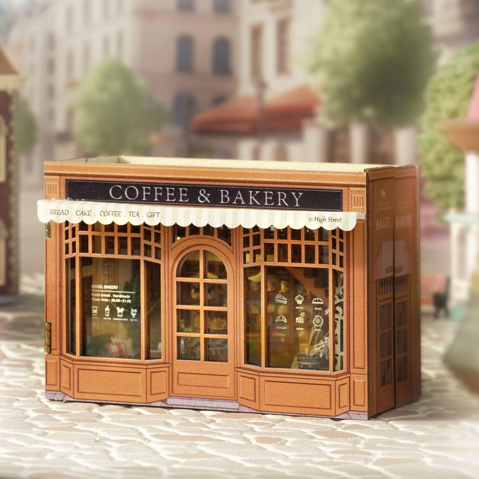 CUTEROOM DIY Miniature House Kit, Mini Dollhouse Kit for Adults to Build, Tiny House Wooden Building Kits 14+ Teenager and Women (Coffee)