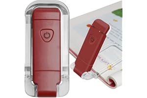 EGWASER Book Light for Reading in Bed, USB Rechargeable Clip on Book Lights, 3 Brightness Adjustable Dimmable Bookmark Light for Eye-Protection, Reading Lamp for Bookworms, Travel (Red)