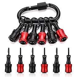 katerk 6pcs Red&Black Bit Holder with Carabiner