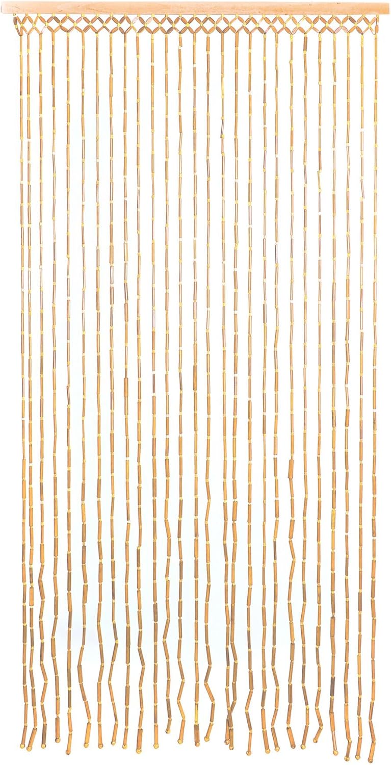 Beaded Bamboo Fly Insect Screen Bead Door Curtain Natural