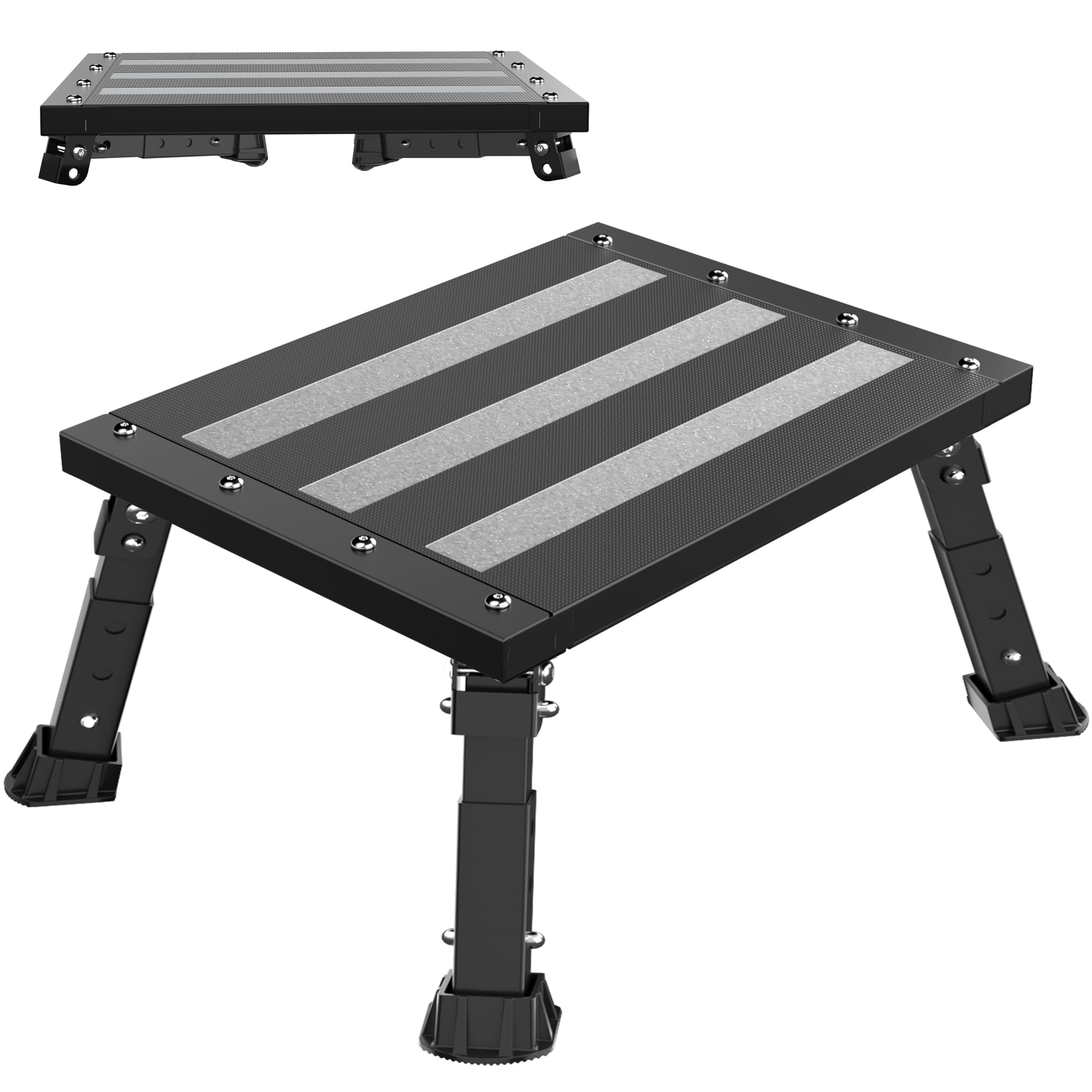 Photo 1 of Oversized RV Step Stool 1000 lbs Capacity, Foldable Adjustable 3-Platform Step Stool for Camper, Trailer, Motorhome, Outdoor Use, Non-Slip Rubber Feet and Platform, Easy to Carry