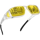 kunchu Night Vision Glasses for Driving Anti-Glare Fit-Over Eyewear Night Driving Glasses for Men/Women