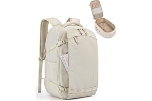 BAGSMART Blast Travel Backpack, 15.6 Inch Carry On Backpack Flight Approved, TSA Approved Personal Item Travel Bag, Water Resistant Weekender Bag Luggage Daypack, Beige